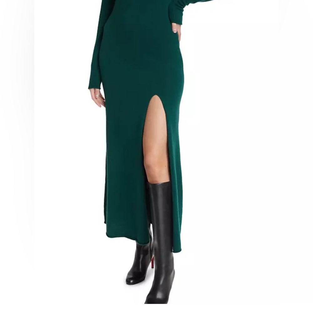 NWT Reformation Jennita Cashmere Midi Dress in Green - Picture 5 of 10